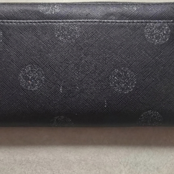 Kate Spade Black With Grey Sparkle Circles Wallet - Picture 3 of 4